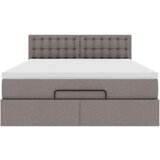  Otomanska postelja z vzmetnico & LEDs taupe 140x190 cm blago, (22053981) | Shoptok.si