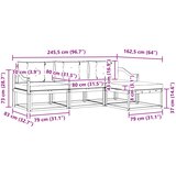 Set vanjskih sofa 4 kom. Prirodna i krem Smeđa 245,5 x 162,5 x 73 cm | shoptok.hr