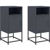 Furnova Nočna omarica 2 kosa antracit 36x39x78 cm jeklo, (21927015) | Shoptok.si