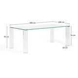 Kave Home Steklena jedilna miza 100x200 cm Adularia – | Shoptok.si