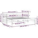  Izvlečna dnevna postelja črna 2x(80x200) cm trdna borovina, (20645819) | Shoptok.si