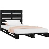  Posteljni okvir črn 75x190 cm trdna borovina 2FT6, (20738912) | Shoptok.si