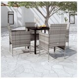  5-dijelni vrtni blagovaonski set s jastucima sivo-crni | shoptok.hr