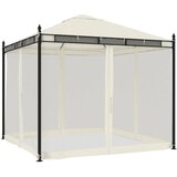  Sjenica s mrežastim zidovima 2,93 x 2,93 m krem čelična | shoptok.hr