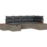 vidaXL Set vrtnih sofi s jastučićima, siva, poliratan | shoptok.hr