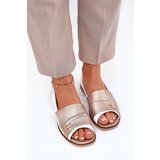 Zazoo Leather Elegant Ballet Flats With Open Toes White-Gold 1865 | Shoptok.si