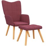  Stolica za opuštanje s osloncem za noge boja vina od tkanine | shoptok.hr