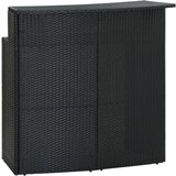 Poli Vrtna barska miza črna 120x55x110 cm poli ratan Cene