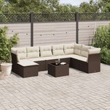 vidaXL 9-dijelni set vrtnih sofa s jastucima poliratan smeđi | shoptok.hr