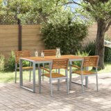  Set za blagovanje od 5 dijelova čvrsto drvo akacije i metal | shoptok.hr