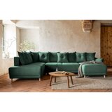 Miuform Zelena sklopiva kutna garnitura od samta (s lijevim kutom/u obliku slova "U") Lazy Lukka – | shoptok.hr