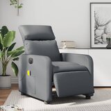 vidaXL Električni masažni naslanjač sivo umetno usnje | Shoptok.si