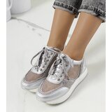 Gemre Silver sneakers with mesh Ilkay Cene