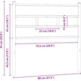 Zamjensko uzglavlje smeđa boja hrasta 75 cm čelik i konstruirano drvo | shoptok.hr