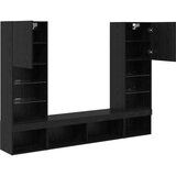 TV zidne jedinice s LED-om Zidne 5 pcs Crni hrast 40 5 x 30 x 102 cm | shoptok.hr