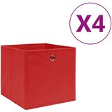 vidaXL Škatle 4 kosi netkano blago 28x28x28 cm rdeče | Shoptok.si