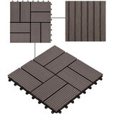  Pločice za decking 11 kom. Tamno smeđa 30 x 30 cm WPC | shoptok.hr