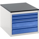 RAU Predalnik s teleskopskimi vodili, višina 460 mm, predali 2 x 60, 2 x 120 mm, svetlo siva / encijan modra, širina 580 mm | Shoptok.si