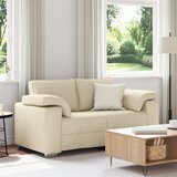 vidaXL Dvosedežna garnitura Krem 120 cm iz blaga, (22054427) | Shoptok.si