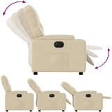vidaXL Električni naslanjač krem tkanina, (20928885) | Shoptok.si