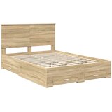  Krevetna konstrukcija s ladicama Sonoma hrast 140 x 190 cm | shoptok.hr