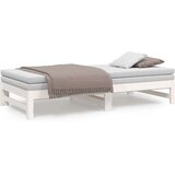  Izvlečna dnevna postelja bela 2x(75x190) cm trdna borovina, (20787831) | Shoptok.si