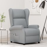  Električni naslonjač od tkanine s krilnim naslonom svjetlosivi | shoptok.hr