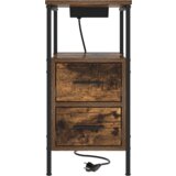 vidaXL Nočna omarica Dimljeni hrast 30 x 48 x 61 cm Konstruiran les | Shoptok.si