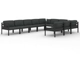  Vrtna sedežna garnitura 10-delna z blazinami aluminij antracit - - antracit siva - 60 - N/A - | Shoptok.si