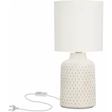 Candellux Lighting Kremno bela namizna svetilka s tekstilnim senčnikom (višina 32 cm) Iner –
