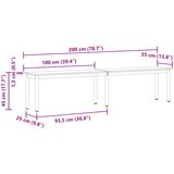  Klupa Dimni hrast 200 x 35 x 45 cm Konstruirano drvo | shoptok.hr