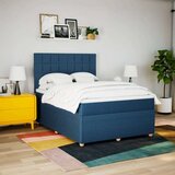 vidaXL Krevet s oprugama i madracem plavi 140 x 190 cm od tkanine | shoptok.hr