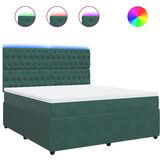 vidaXL Box spring postelja z vzmetnico temno zelena 180x200 cm žamet, (21304457) | Shoptok.si