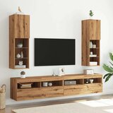 vidaXL TV omarica z LED lučkami 2 kosa artisian hrast 30,5x30x102 cm | Shoptok.si