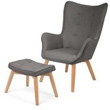 Sofotel Norse stolica s naslonom i osloncem za noge, siva | shoptok.hr