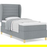 Box Spring Krevet s Madracem u Svjetlosivoj 100x200 cm Tkanina | shoptok.hr