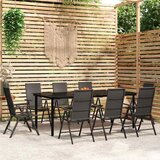  9-dijelni vrtni blagovaonski set crni | shoptok.hr