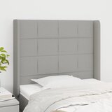  Uzglavlje s ušima svjetlosivo 93x16x118/128 cm od tkanine | Eponuda.com