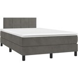 Maison Chic Box spring postelja - Vzmetna postelja z vzmetnico LED temno siva 120x190 cm žamet SL18502, (21906523) | Shoptok.si