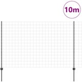 vidaXL Euro ograja z 10 U stebrički Siva 1,5x10 m Jeklo | Shoptok.si