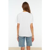 Trendyol White Straight Collar Basic Knitted T-shirt | Shoptok.si