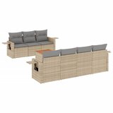 Maison Chic Seti vrtnega pohištva - Vrtna garnitura - Vrtni pohištvo set 8-delna z blazinami bež poli ratan, (21799161) | Shoptok.si