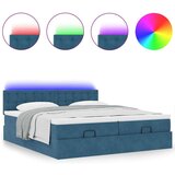 vidaXL Otomanski okvir kreveta s madracima plavi 180x200cm baršunasti | shoptok.hr