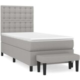  Box spring postelja z vzmetnico svetlo siv 100x200 cm blago, (20898917) | Shoptok.si