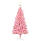 vidaXL Božično drevo med 150 LED z stojalom Roza 150 cm PVC | Shoptok.si