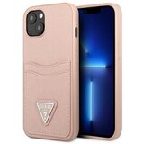 Guess HARDCASE ZA IPHONE 13 6.1 ROZA SAFFIANO LOGO CARDSLOT, (21833876) | Shoptok.si