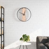 Zidni sat smeđi Ø 35 cm od željeza i hrastovo drvo | shoptok.hr