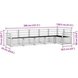  Set vanjskih sofa 6 kom. Prirodna Poliester Bijela 308 x 130,5 x 73 cm | Shoptok.si