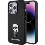 Karl Lagerfeld maska za iPhone 15 Pro max ikonik fixed glitter logo metal pin black ( KLHCP15XGKNPSK ) | Eponuda.com