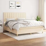  Box spring postelja z vzmetnico krem 180x200 cm blago Cene